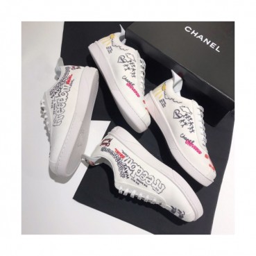 [베스트추천]Chanel 2019 Womens Coco Graffit Leather Sneakers - 샤넬 여성 코코 크래피티 레더 스니커즈 Cnl0371x.Size(225 