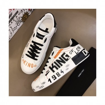 [트렌디]Dolce&Gabbana 2019 Mens Calfskin Graffit Sneakers - 돌체앤가바나 남성 카프스킨 그래피티 스니커즈 Dol0195x.Size(240 