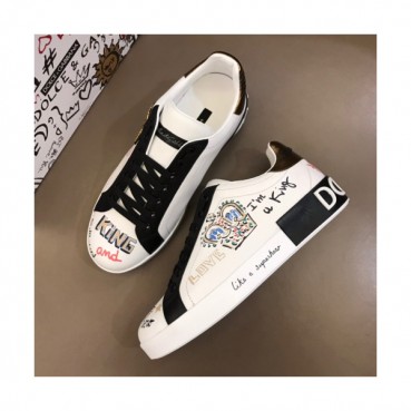 [트렌디]Dolce&Gabbana 2019 Mens Calfskin Graffit Sneakers - 돌체앤가바나 남성 카프스킨 그래피티 스니커즈 Dol0192x.Size(240 