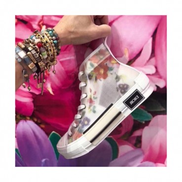 Dior x Kaws 2019 Mm/Wm Logo High-top Canvas Sneakers 