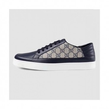 [구찌] Common GG 수프림 캔버스 다크블루 남성용 스니커즈 gu0028x - Gucci Common GG Suprim Canvas Dark Blue Mens Sneakers
