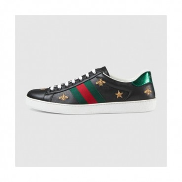 [구찌] Ace 자수 디테일의 로우탑 블랙 429446 남성용 스니커즈 gu0021x - Gucci Ace Embroidery Detail Black Sneakers