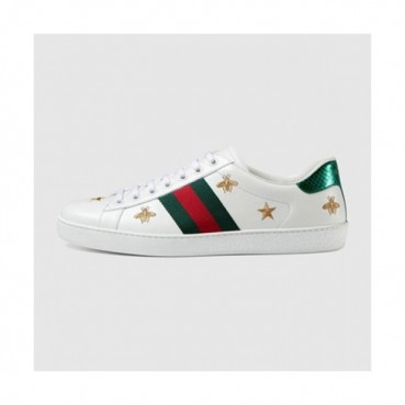 [구찌] Ace 자수 디테일의 로우탑 화이트 386750 남성용 스니커즈 gu0020x - Gucci Ace Embroidery Detail White Sneakers