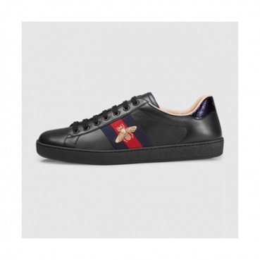 [구찌] Ace 자수 디테일의 로우탑 블랙 429446 남성용 스니커즈 gu0017x - Gucci Ace Embroidery Detail Black Sneakers