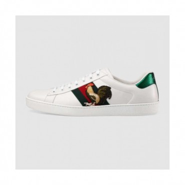 [구찌] Ace 자수 디테일의 로우탑 화이트 470110 남성용 스니커즈 gu0012x - Gucci Ace Embroidery Detail White Sneakers