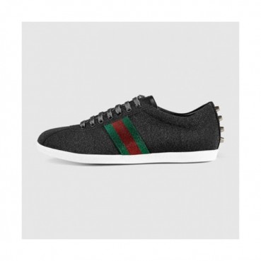 [구찌] 밤비 글리터 Web 블랙 419712 남성용 스니커즈 gu0009x - Gucci Bambi Glitter Web Black Mens Sneakers