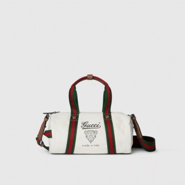 구찌 남성 스몰 프린트 캔버스 더플백 - Gucci Mens Small Print Canvas Duffle Bag 