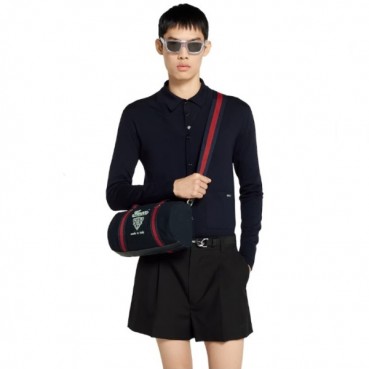 구찌 남성 스몰 프린트 캔버스 더플백 - Gucci Mens Small Print Canvas Duffle Bag 