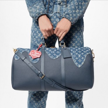 루이비통 남성 키폴 반둘리에 - Louis vuitton Mens Blue Keepall 