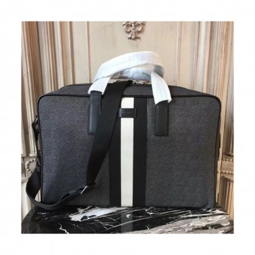 Bally 2019 Nylon & Leather Tote Shoulder Bag,44cm  - 발리 2019 나일론 & 레더 남성용 토트 숄더 여행가방 BALB0071,44cm,그레이