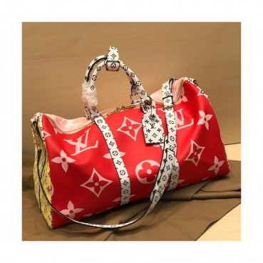 Louis Vuitton 2019 Monogram Keepall Bandouliere Bag,50cm - 루이비통 2019 모노그램 키폴 반둘리에 남여공용 여행가방,M44590,LOUB1443 ,50 cm,레드