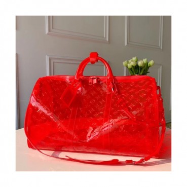 Louis Vuitton 2019 PVC Keepall Bandouliere Bag,50cm - 루이비통 2019 PVC 키폴 반둘리에 남여공용 여행가방,M53271,LOUB1344 ,50 cm,레드