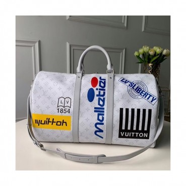 [올봄 잇템!!]Louis Vuitton 2019 Keepall Bandouliere Bag,50cm - 루이비통 2019 키폴 반둘리에 남여공용 여행가방,M44642,LOUB1336 ,50 cm,화이트