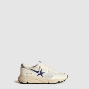 골든구스 남성 블루 라미네이티드 레더 스타 런닝솔 - Golden Goose Mens Blue Laminated Leather Star Running Sole 