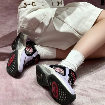 구찌 남/녀 GG 퍼플 라이톤 - Gucci Unisex Purple Sneakers