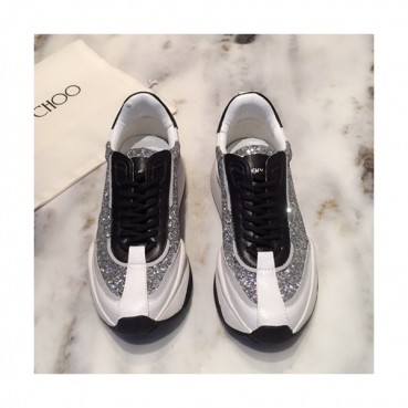 Jimmy Choo 2019  Mm/Wm Glitter Leather Running Shoes - 지미츄 2019 남여공용 글리터 레더 런닝 슈즈 JIMS0010.Size(225mm 