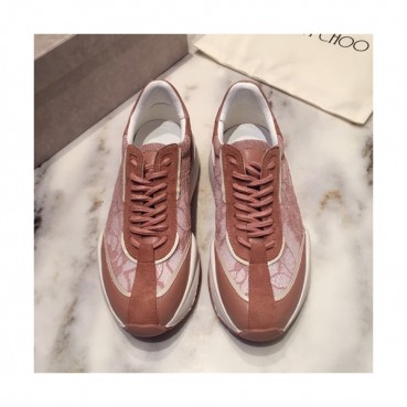 Jimmy Choo 2019  Mm/Wm Lace Leather Running Shoes - 지미츄 2019 남여공용 레이스 레더 런닝 슈즈 JIMS0003.Size(225mm 