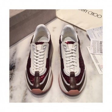 Jimmy Choo 2019  Mm/Wm Glitter Leather Running Shoes - 지미츄 2019 남여공용 글리터 레더 런닝 슈즈 JIMS0002.Size(225mm 