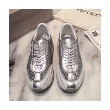 Jimmy Choo 2019  Mm/Wm Glitter Leather Running Shoes - 지미츄 2019 남여공용 글리터 레더 런닝 슈즈 JIMS0001.Size(225mm 