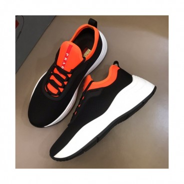 Prada 2019 Mens Casual Logo Leather  Two-tone Runner  