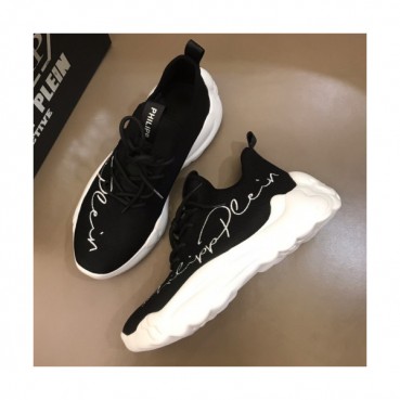 Philipp plein 2019 Mens Embroidery Logo Leather Runner - 필립플레인 남성 자수 로고 레더 운동화 Phi0048x.Size(240 