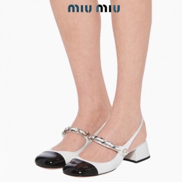 미우미우 여성 화이트 메리제인 - Miumiu Womens White Shoes 