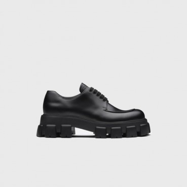 프라다 남성 모놀리스 브러시드 가죽 레이스업 슈즈 【매장-170만원대】 