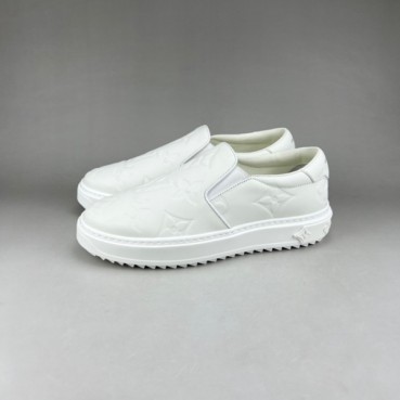 루이비통 남/녀 모노그램 화이트 로퍼 - Unisex White Loafer 