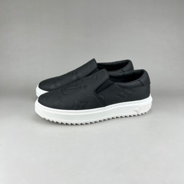 루이비통 남/녀 모노그램 블랙 로퍼 - Unisex Black Loafer 