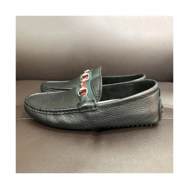 [구찌] 블랙 유팁 모카신 레더 남성용 신발 gu0003x - Gucci Black U