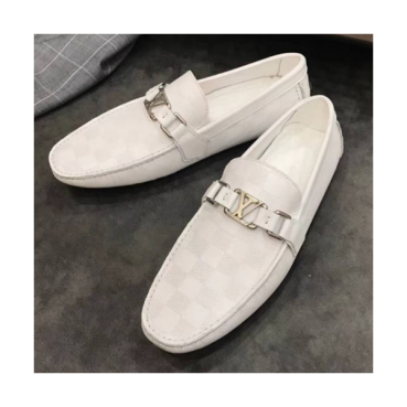 루이비통 다미에 호켄하임 모카신 레더 블랙/화이트/블루 남성용 신발 lv29x - Louis Vuitton Damier Hockenheim Mokasin Black/White/Blue Mens Shoes