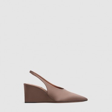 알라이아 여성 큐브 웨지 새틴 슬링백 - Alaia Womens Cube Wedge Satin Slingback 