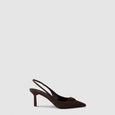 프라다 여성 스웨이드 슬링백 펌프스 - Prada Womens Suede Slingback Pumps 