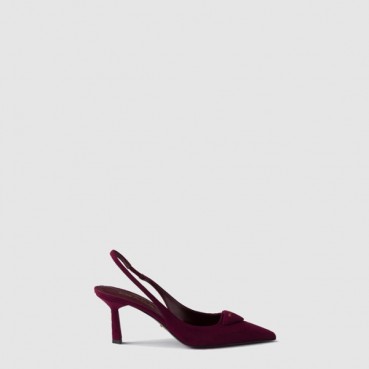 프라다 여성 스웨이드 슬링백 펌프스 - Prada Womens Suede Slingback Pumps 