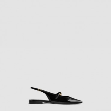 셀린느 여성 주디 플랫 슬링백 페이턴트 카프스킨 - Celine Judy Flat Slingback Patent Calfskin 