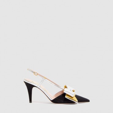 발렌티노 여성 보와우 무아레 패브릭 슬링백 펌프스 - Valentino Womens Bowaou Moire Fabric Slingback Pumps 