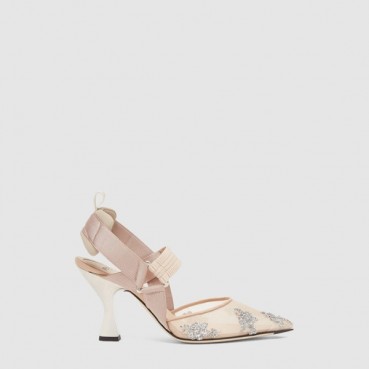펜디 여성 콜리브리 하이 힐 슬링백 - Fendi Womens Colibri High Heel Slingback 