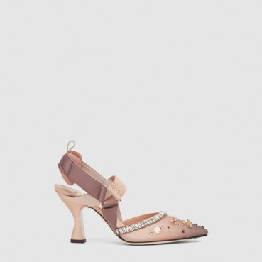 펜디 여성 콜리브리 하이 힐 슬링백 - Fendi Womens Colibri High Heel Slingback 