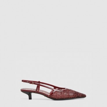 구찌 여성 GG 크리스털 슬링백 펌프스 - Gucci Womens GG Crystal Slingback Pumps 