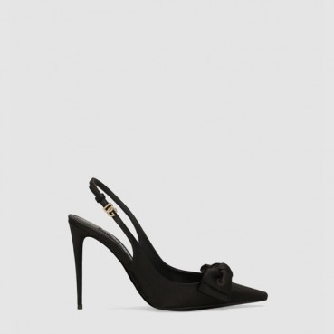 돌체앤가바나 여성 리본 새틴 슬링백 - Dolce&Gabbana Womens Satin Slingback With Ribbon 
