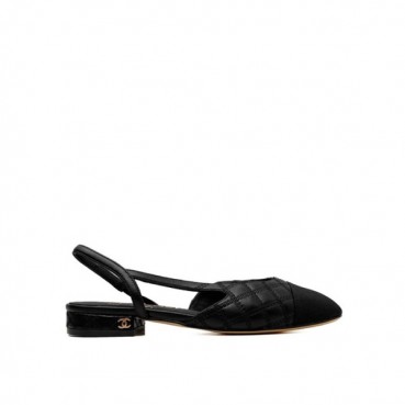 샤넬 여성 퀄팅 슬링백 - Chanel Womens Black Slingback 