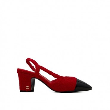 샤넬 여성 미들힐 슬링백 - Chanel Womens Red Slingback 