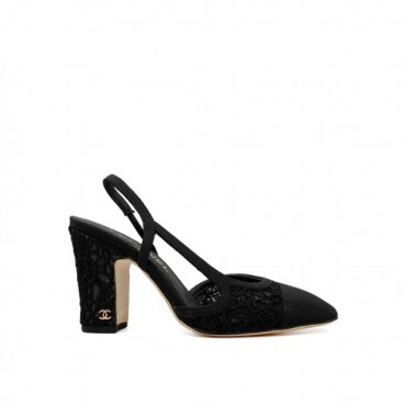 샤넬 여성 하이힐 슬링백 - Chanel Womens Black Slingback 