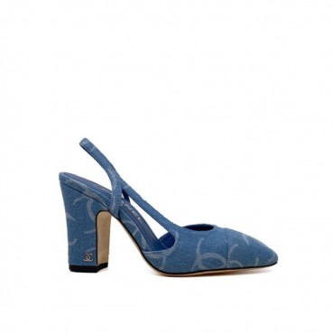 샤넬 여성 하이힐 슬링백 - Chanel Womens Blue Slingback 