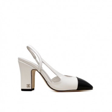 샤넬 여성 하이힐 슬링백 - Chanel Womens White Slingback 