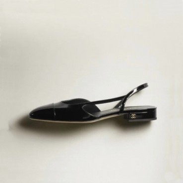 샤넬 여성 미들힐 슬링백 - Chanel Womens Black Slingback 