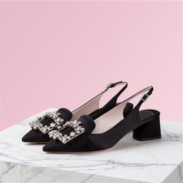 로저비비에 여성 블랙 슬링백 - Roger Vivier Womens Black Sandals 