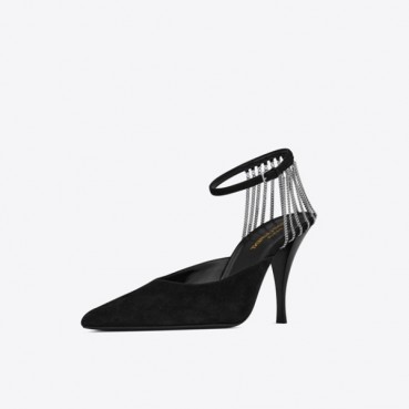 입생로랑 여성 블랙 슬링백 - Saint Laurent Womens Black Sandals 