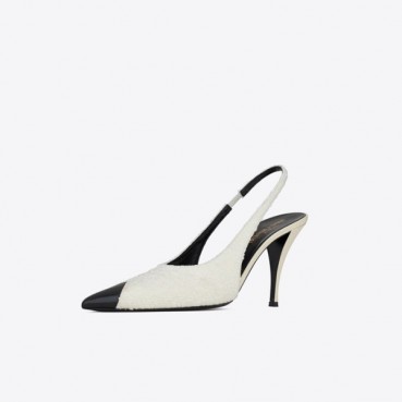 입생로랑 여성 화이트 슬링백 - Saint Laurent Womens White Sandals 