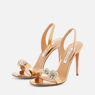 아쿠아주라 여성 골드 하이힐 - Aquazzura Womens Gold High